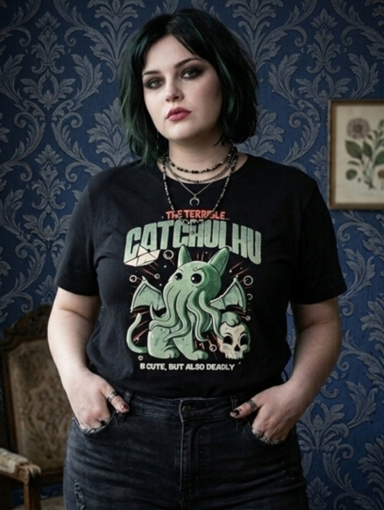 Gildan Tops - NWOT XL Unisex Mens Cthulhu Cat Catchulhu Lovecraft Tee Cute Gift!